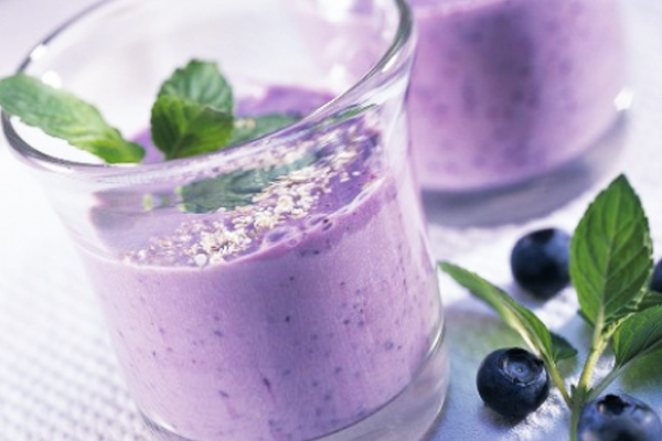 Recette smoothie myrtille-menthe